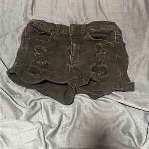 Aeropostale Black Jean Shorts Distressed Raw Hem